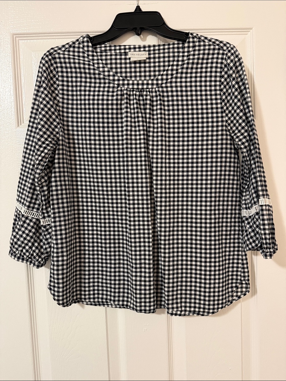Van Heusen Black and White Gingham Blouse